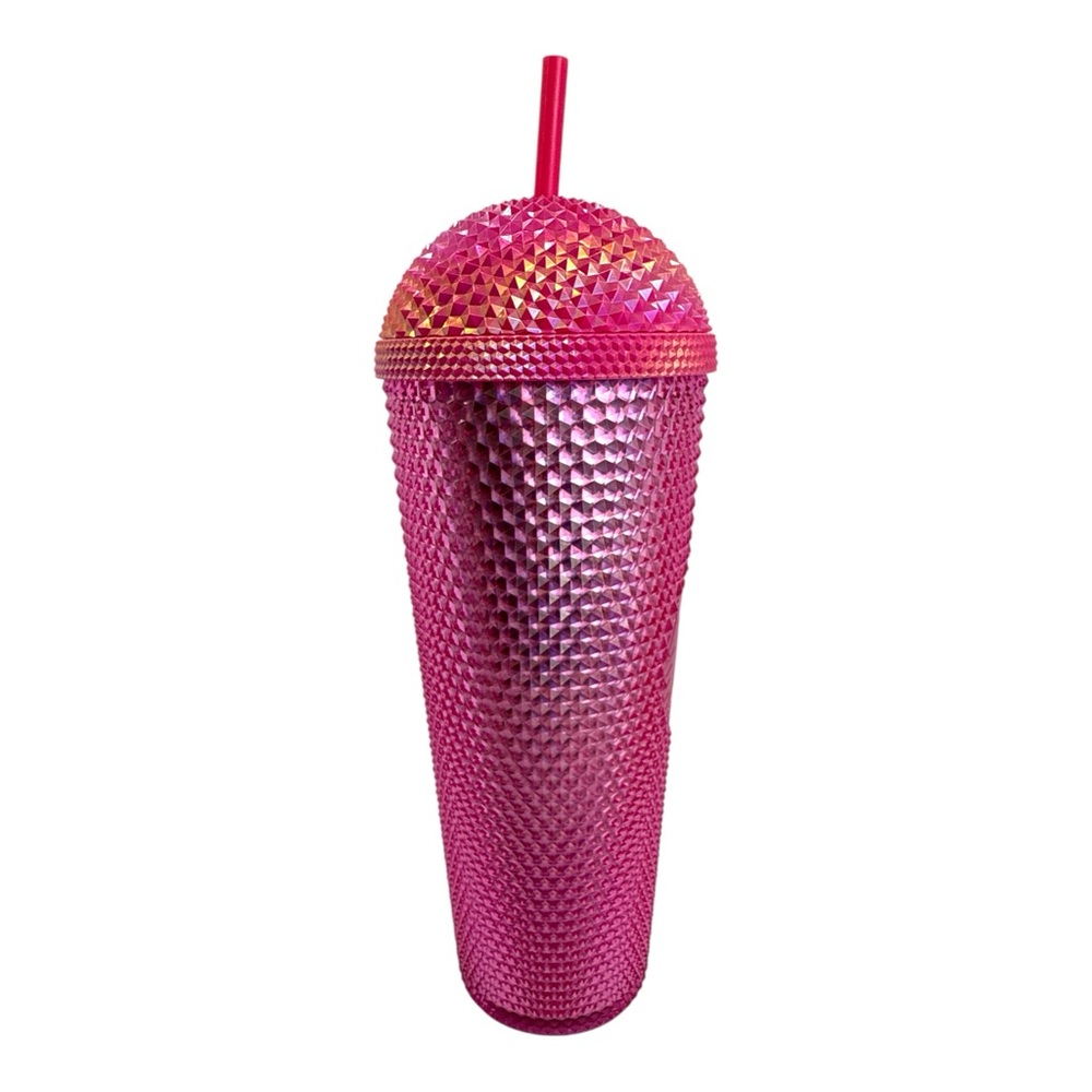 Starbucks 2025 Iridescent Pink Domed Studded 24oz Venti Cold Cup Tumbler. - Picture 5 of 11